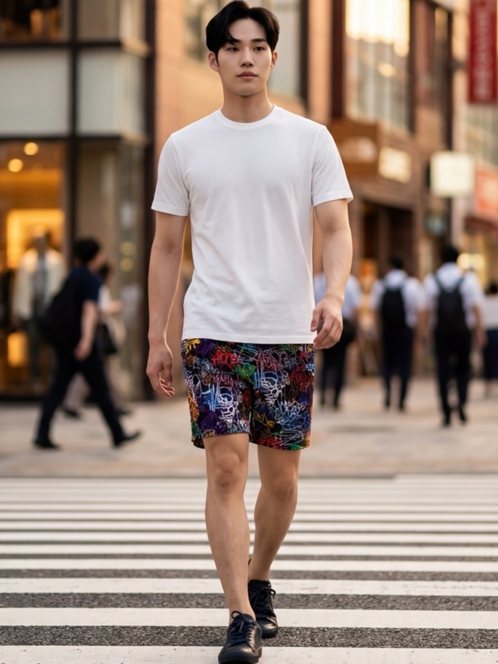 NWT Fresh Prints of Bel-Air SZ XL black/multicolored abstract print shorts